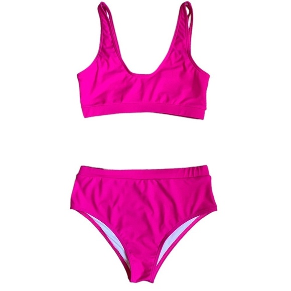 Pink Lily Fucsia 2 Pieces Swim Suit Bikini Size M - Picture 9 of 9